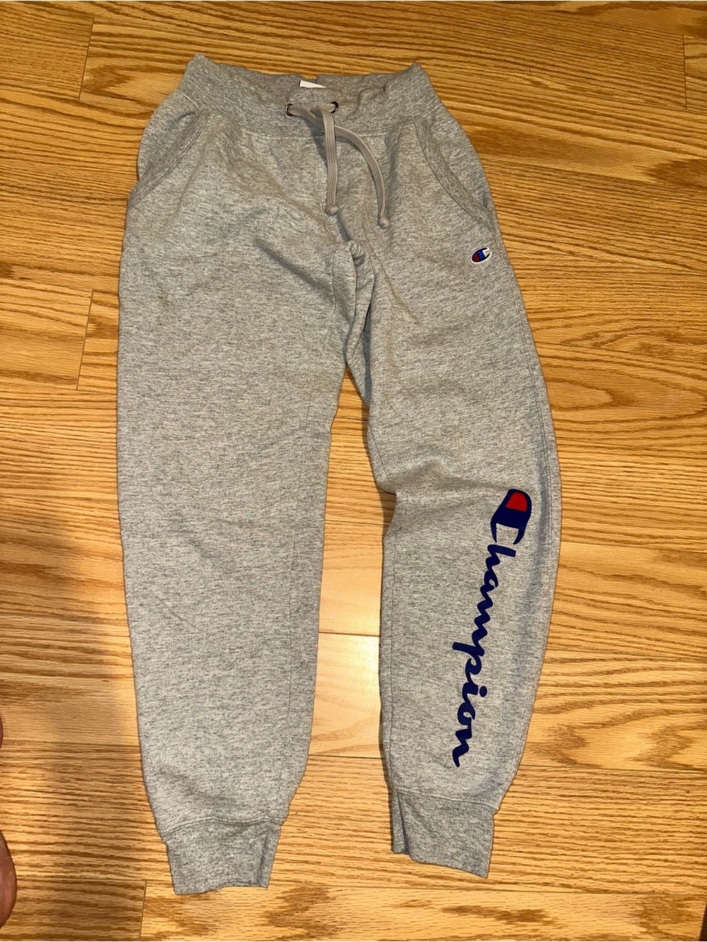Champion Grey Jogger Sweatpants Big Logo Size XS